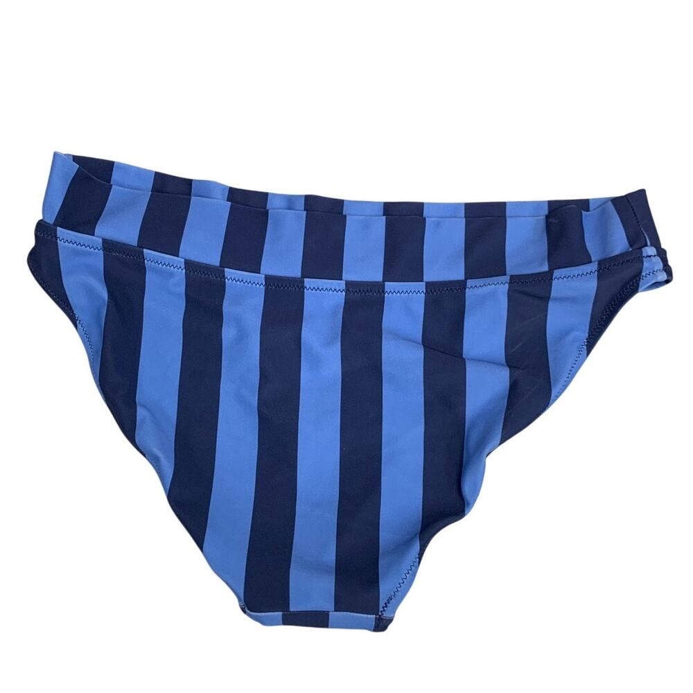 New Aerie Womens Small Blue Striped Stretch Waist The Classic Bikini Bottom ONLY - Picture 4 of 4